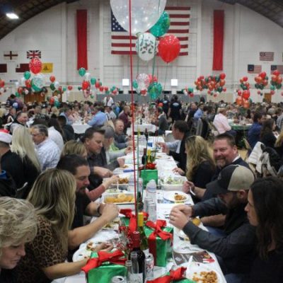 Group of people at the Crab Feed at the Lodi Grape Festival Fairground, Lodi, CA